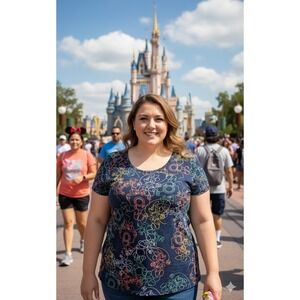 LuLaRoe Navy Jersey Disney Minnie Mouse Tee Rounded Hem Womens‎ Size Large